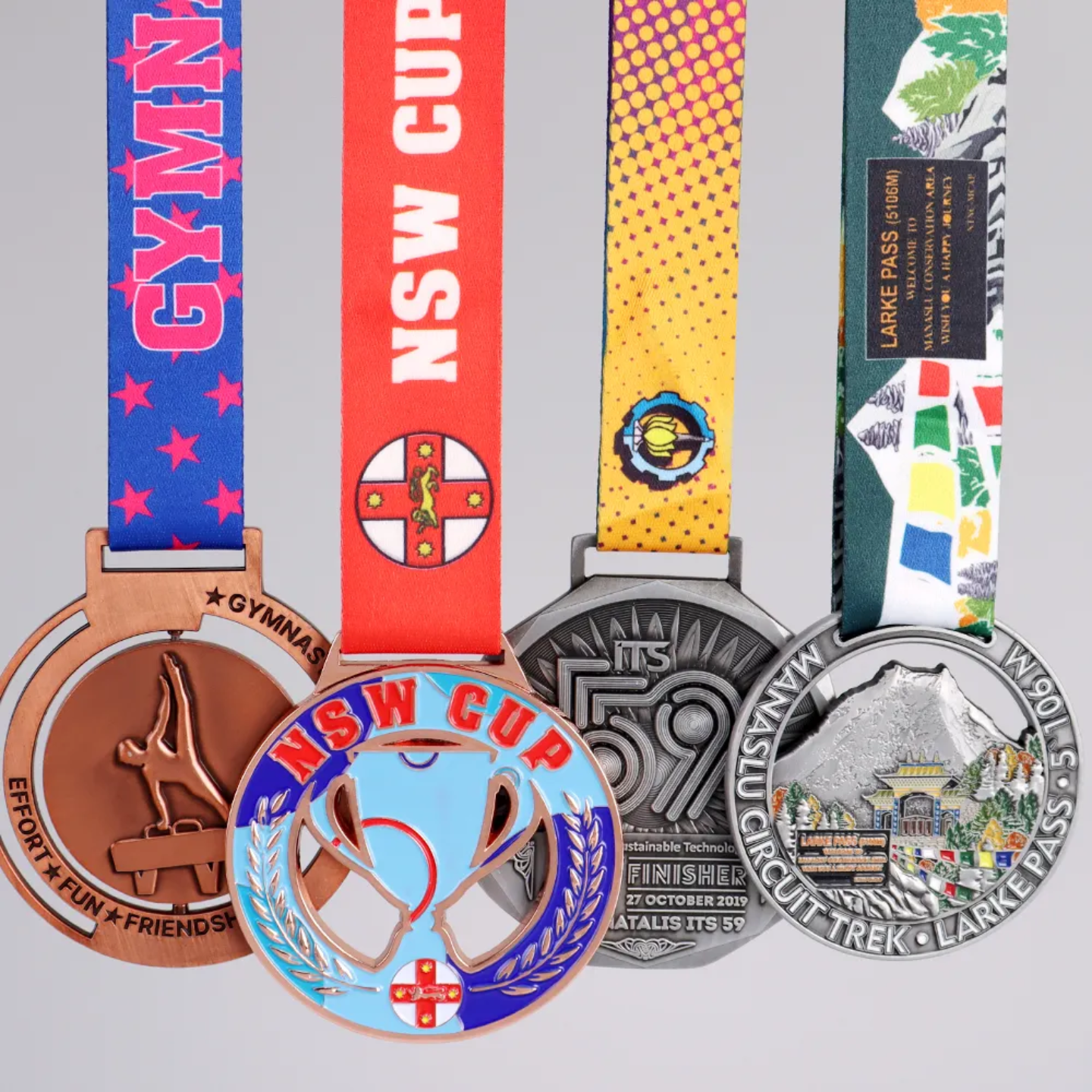 Custom Metal Zinc Alloy 3D Gold Award Marathon Running Sport Medal