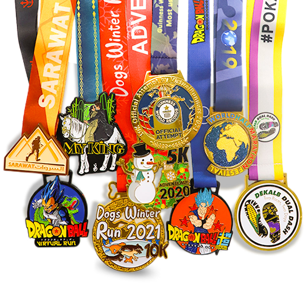 Customized Soft Enamel Gold Silver Marathon Medal Swimming Finisher Sports Metal Medals Manufacturer Free Design