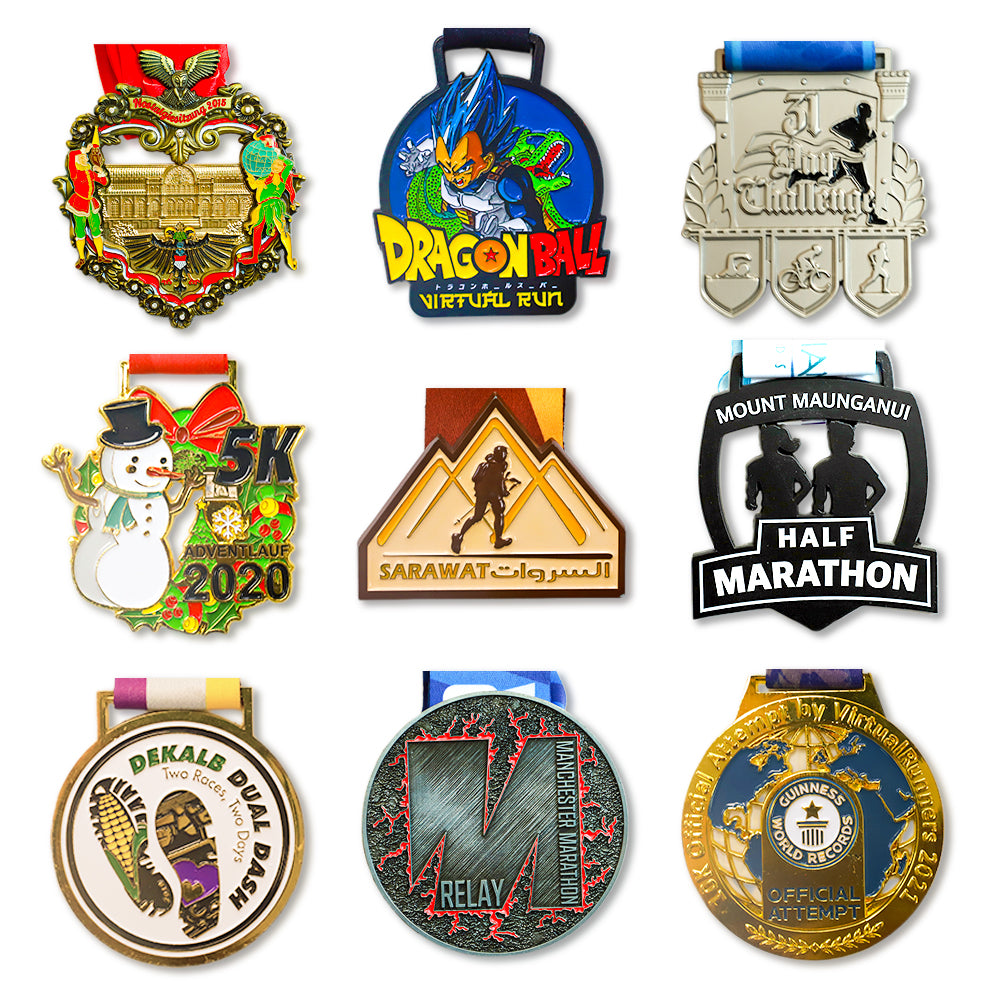 Customized Soft Enamel Gold Silver Marathon Medal Swimming Finisher Sports Metal Medals Manufacturer Free Design