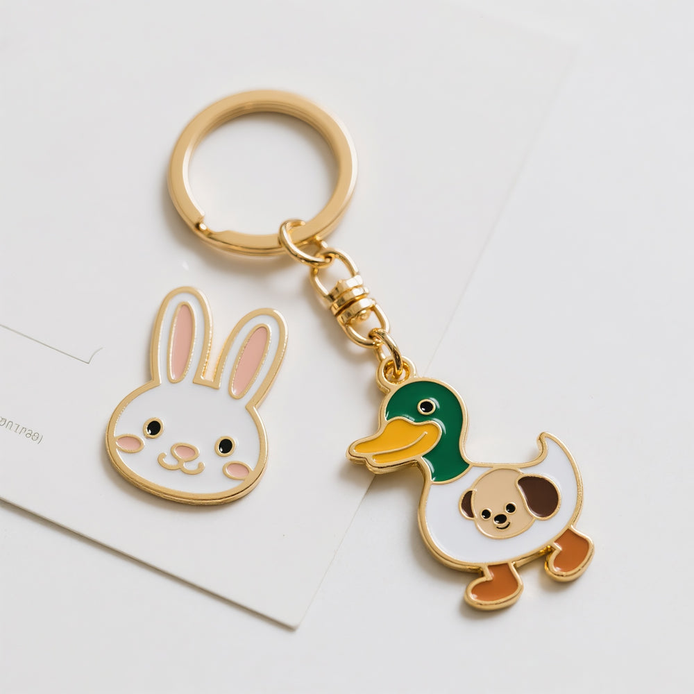 Custom Zinc Alloy Enamel Keychain Science Teacher Cartoon Metal Key Ring Personalized Bag Charm for School Souvenir Promotion