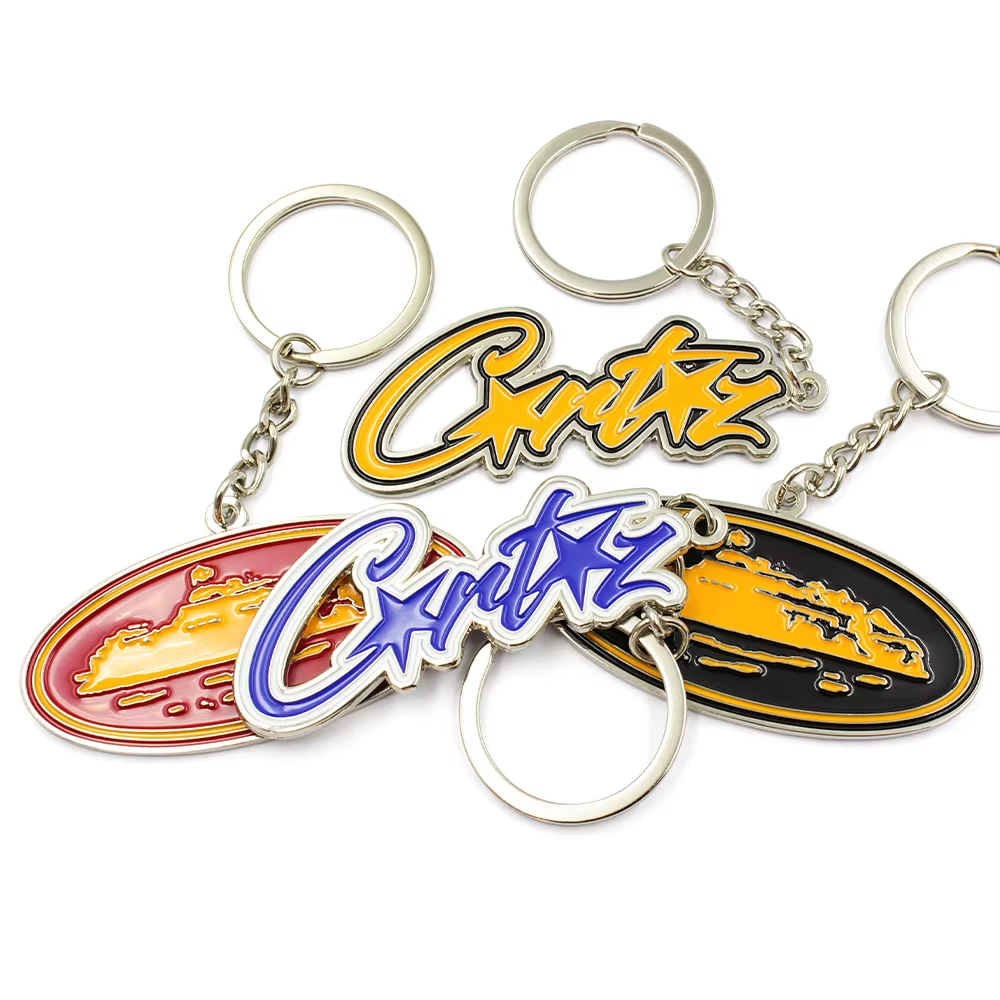 High Quality Keychain Custom Logo Personalized Your Own Enamel Zinc Alloy Metal Cartoon Keyring Custom Logo Design