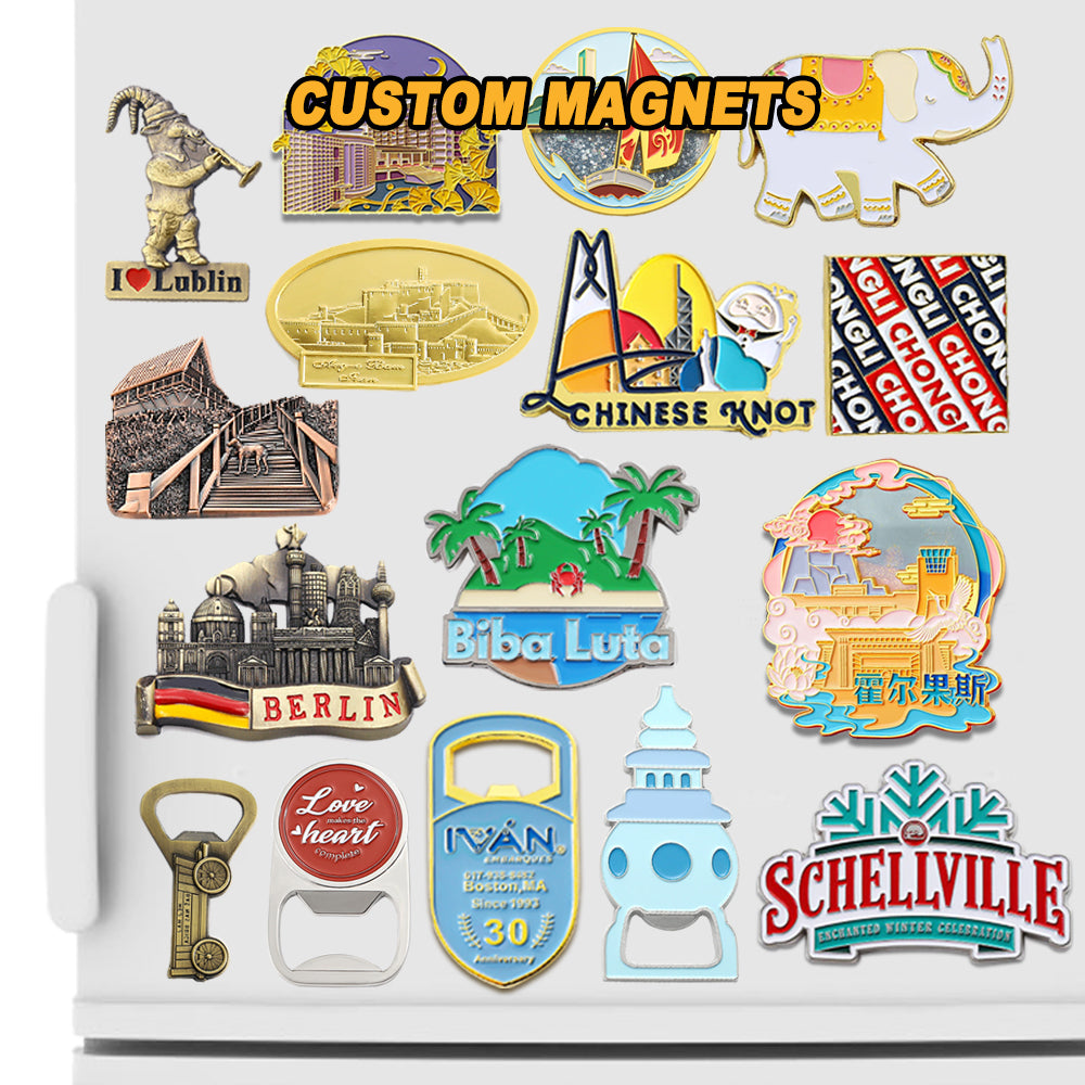 Custom Fridge Magnet Maker Custom Logo Souvenir Sticker Metal City Gifts Magnetic Refrigerator Magnet for Touris Souvenir