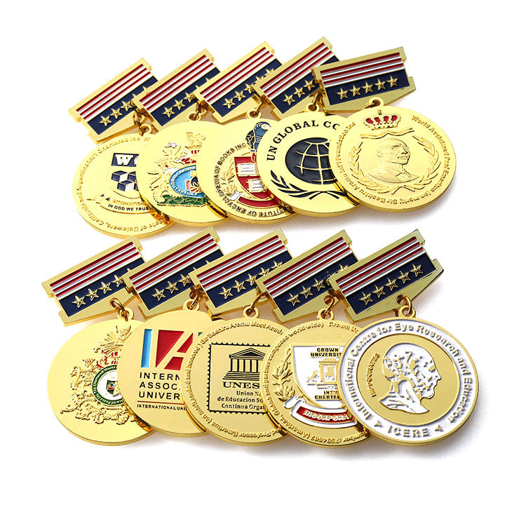 Manufacture Metal Badge Custom 3D Die Cast Soft Enamel Lapel Pin Emblem Corporate Honor Badges Awards Ribbon Medal