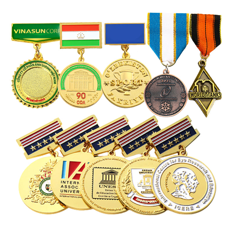 Manufacture Metal Badge Custom 3D Die Cast Soft Enamel Lapel Pin Emblem Corporate Honor Badges Awards Ribbon Medal